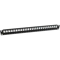 Panasonic 3SR-PATCH-24P 24 Port Patch Panel (Typ Keystone) schwarz inkl. 24 Koppler/Anschlussbuchsen RJ45/RJ45, Server Zubehör, Schwarz
