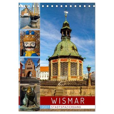 Wismar - Stadtspaziergang (Tischkalender 2027 DIN A5 hoch), CALVENDO Monatskalender