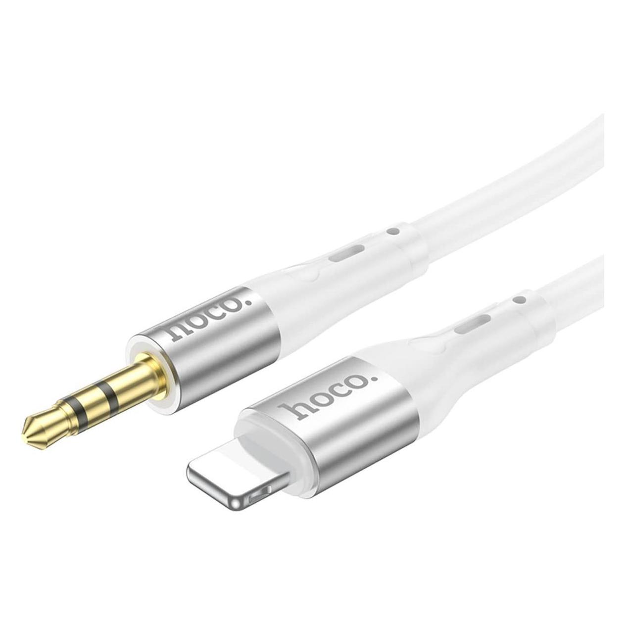 Hoco Cable cable AUX Jack 3,5 mm to Lightning UPA22 1 m white (1 m, AUX Kabel) (59419507)