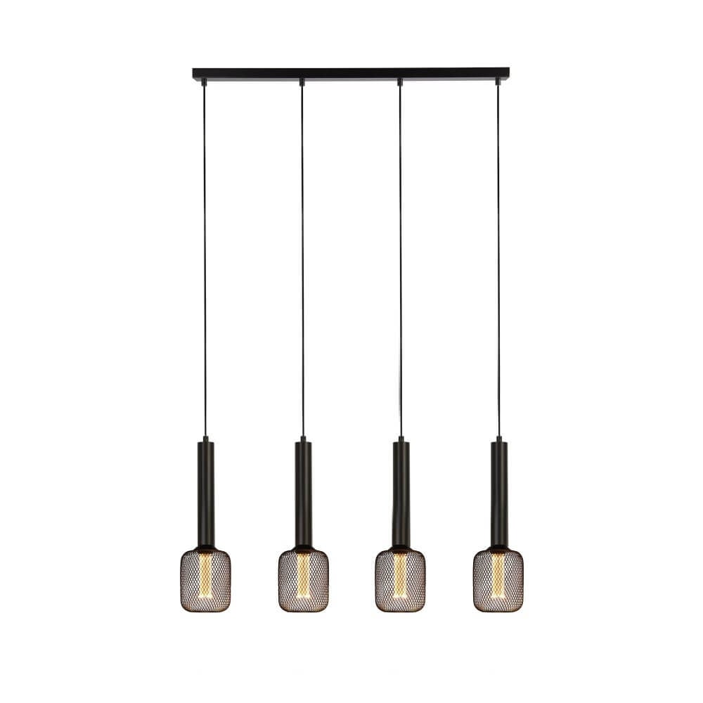 Searchlight Dulwich hanglamp - zwart - metalen cilinder