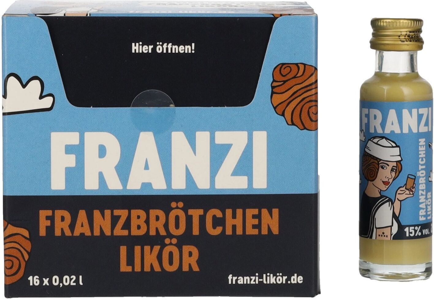 Franzi Likör Franzi Franzbrötchen Likör 15% Vol. 16x0,02l