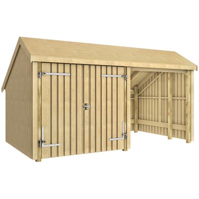 Gartenhaus PLUS "Multi", beige (natur), Holzwerkstoff, Gartenhäuser, Gartenhaus, Gartenhaus 10,5 m², Doppeltür, Dachpappe/Aluleisten/H-Füße