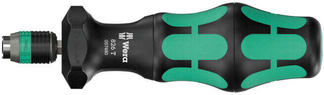 WERA Porte-tournevis Kraftform Turbo pour embouts 1/4 pouce C 6,3 et E 6,3 avec mandrin à changement rapide, Emmanchement hexagona... (05057480001)