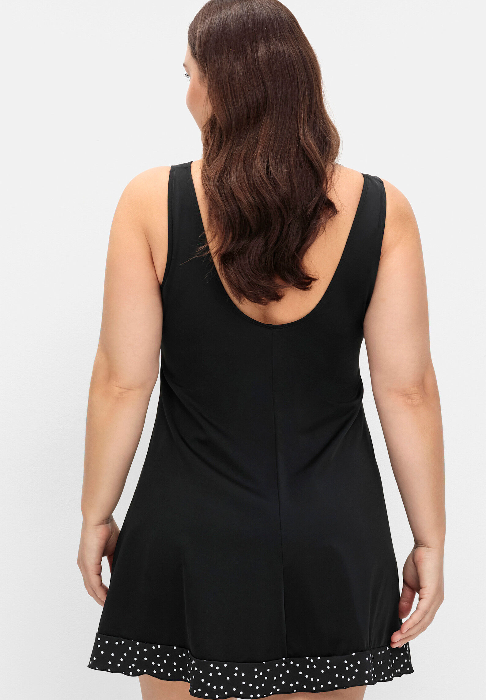 Tankini SHEEGO "Badekleid Badekleid mit Höschen", Damen, Gr. 48, Cup C, schwarz (schwarz gepunktet), Modisch, Bikini-Sets Tankini
