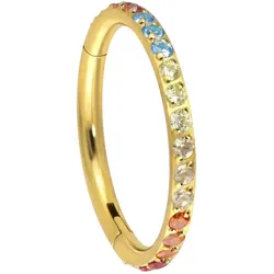 Titan Segmentring Clicker EINGEFASSTE BUNTE KRISTALLE