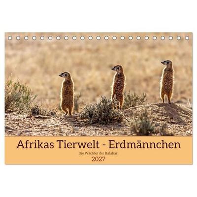 Afrikas Tierwelt - Erdmännchen (Tischkalender 2027 DIN A5 quer), CALVENDO Monatskalender