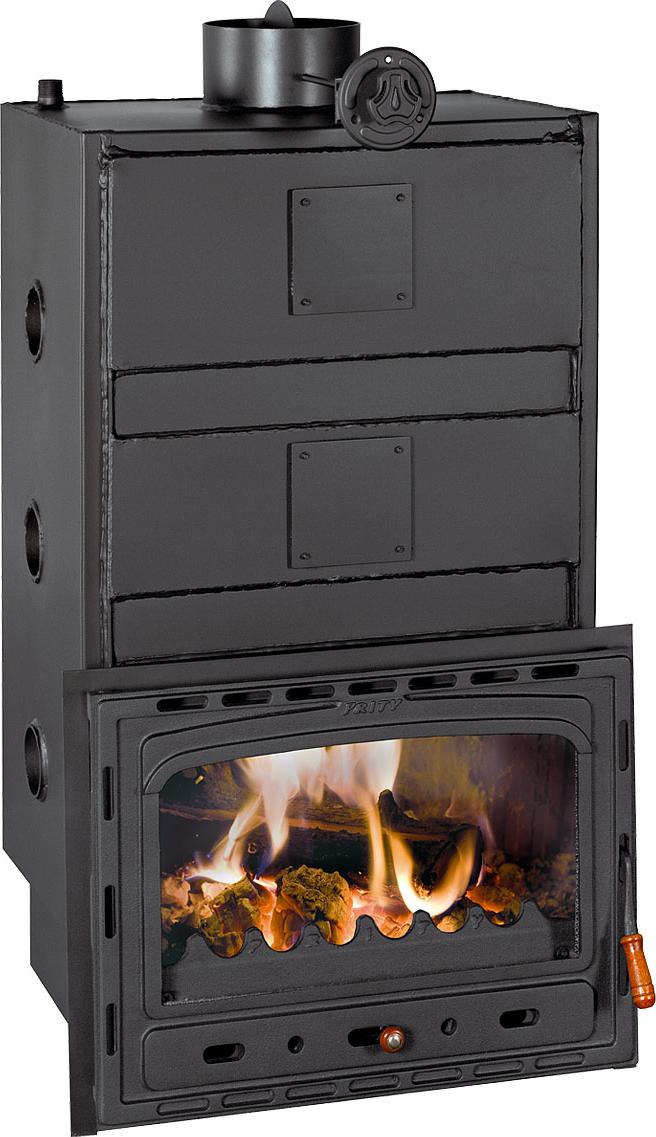 Kamineinsatz PRITY C W35 | 5 + 35 kW | Gesamt 40 kW | Ø200 mm | Gusseisentür | 54 l Wassertasche