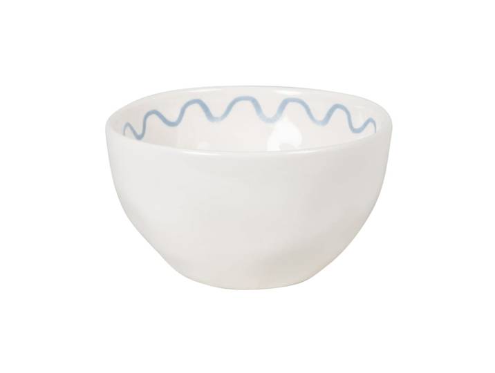 Schale aus Keramik mit Muschelmotiv, weiß und orange