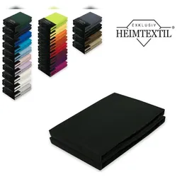 EXKLUSIV HEIMTEXTIL Doppelpack Jersey Spannbettlaken Premium Schwarz 120 x 200 cm
