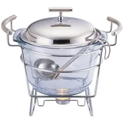 Kinghoff TABLE SOUP HEATER 4 ELEMENTS. 4.0L KH-1417, Speisewärmer, Schwarz, Silber, Transparent