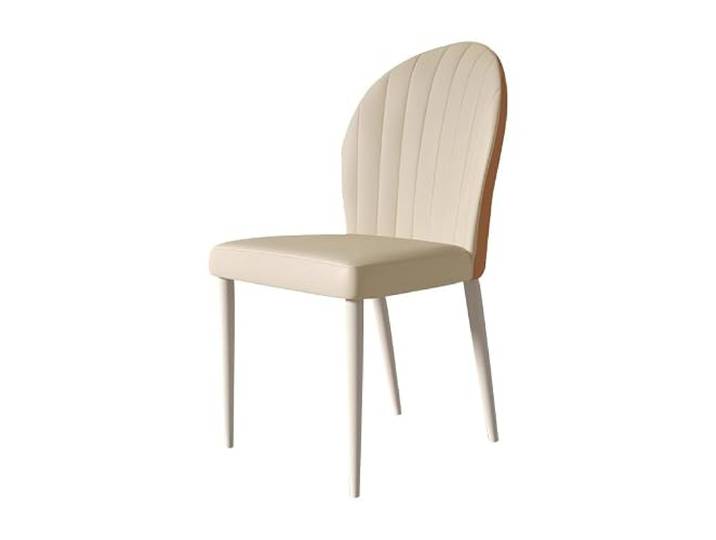 DIANXI Lounge-Sessel Französischer cremefarbener Wind-Esszimmerstuhl, moderner, einfacher Haushalts-Rückenlehnenhocker, weißer Hotel-Licht-Luxusstuhl
