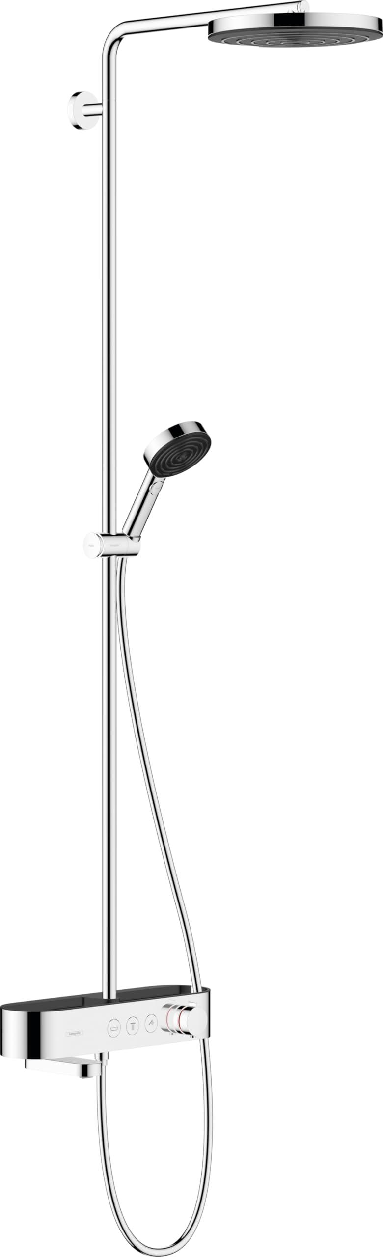 Duschsystem mit Thermostat, Regendusche 260 mm, Handbrause, Chrom