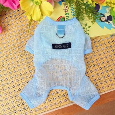 Inspire Essentials Breathable Mesh Dog Cooling Jumpsuit For Spring And Summer blue s