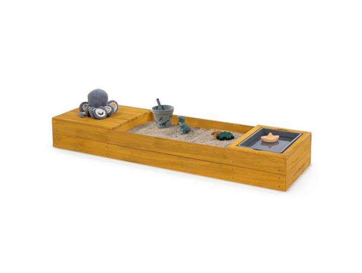 Muddy Buddy Sandkasten Muddy Buddy, Ocker, Holz, 45x20x150 cm, EN 71, FSC 100%, mit Holzschutz vorbehandelt, Freizeit & Co, Gartenspielzeug, Sandkästen