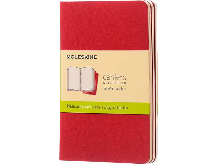 MOLESKINE Set de 3 cahiers grand format vierges rouge canneberge