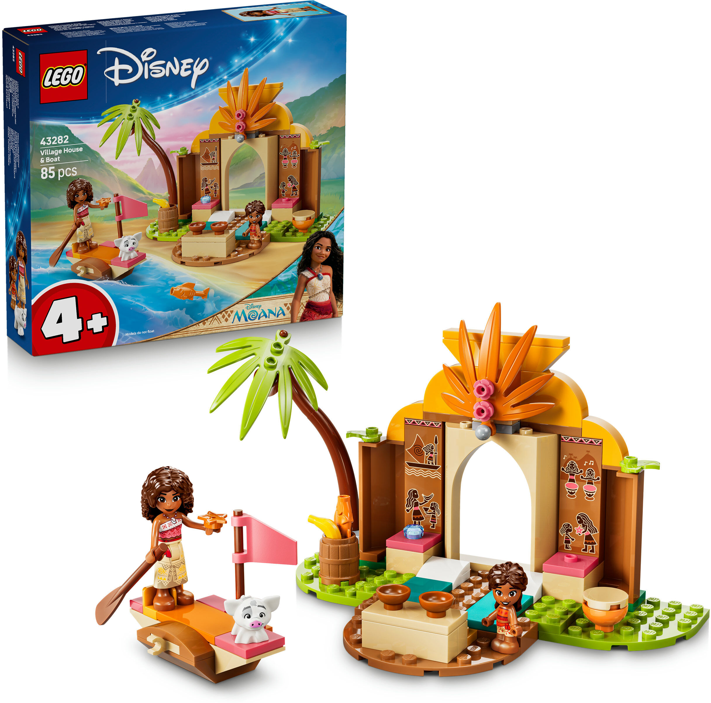Konstruktionsspielsteine LEGO "Vaianas Hütte und Boot (43282), LEGO Disney Princess", bunt, Spielbausteine, Kinder, Kunststoff, Konstruktionsspielsteine, Made in Europe
