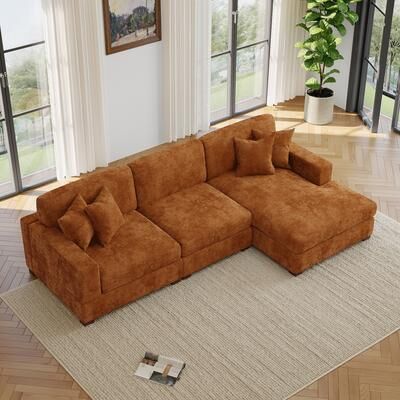 Lumibee Oversized Modern Chenille Modular Sectional Sofa with Chaise