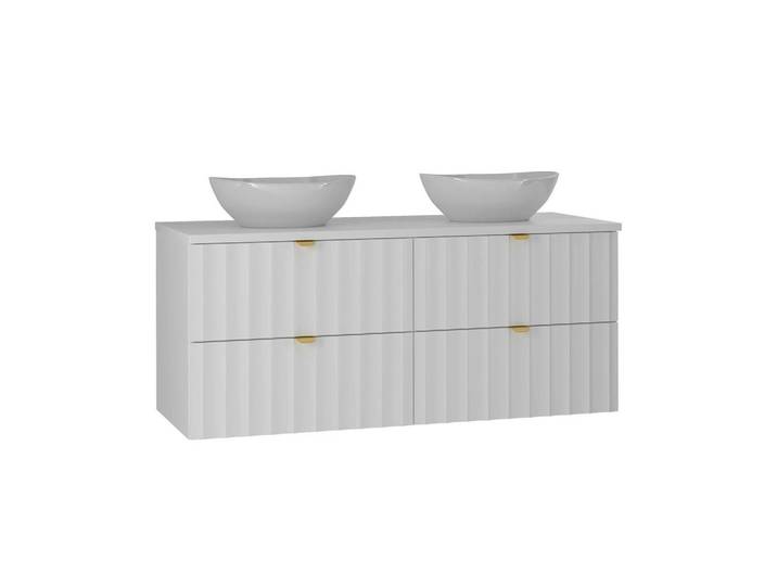 Petits-meubles Doppelwaschtisch 120.6cm Lexa Weiß, Holzwerkstoff, 120.6x52.2x46.5 cm, Badezimmer, Waschbecken & Armaturen, Waschtische