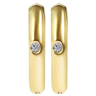 Klappcreolen ADELIA´S "Ohrringe – Klappcreole aus Edelstahl mit Strass Steinchen", Damen, Gr. Damen, Edelstahl, gold (weiß), Ohrringe Klappcreolen, Ein Geschenk, das Freude macht