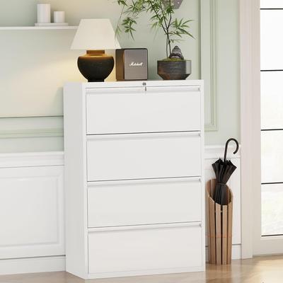 SUNCROWN 4 Drawer Metal Lateral Filing Cabinet with Lock