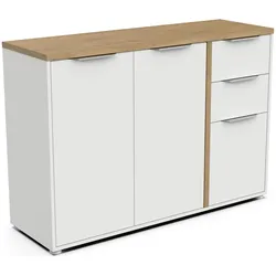 Home123, Kommode + Sideboard, Sideboard ACCESS 347760 weiss + braun (39.50 x 39.50 x 85.50 cm)