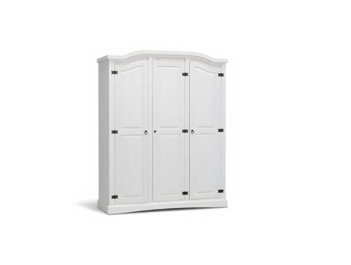 New Mexico Armoire 3 pièces largeur 152 cm hauteur 193 cm blanc/cire.