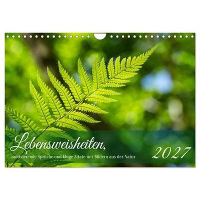 Lebensweisheiten, motivierende Sprüche und kluge Zitate mit Bildern der Natur (Wandkalender 2027 DIN A4 quer), CALVENDO Monatskalender
