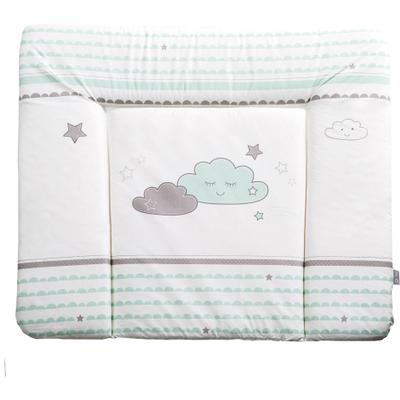 Wickelauflage ROBA "Happy Cloud", blau (blau, weiß, grau), B:85cm L:75cm, Baumwolle, Polyester, Wickelauflagen, Wickelauflage