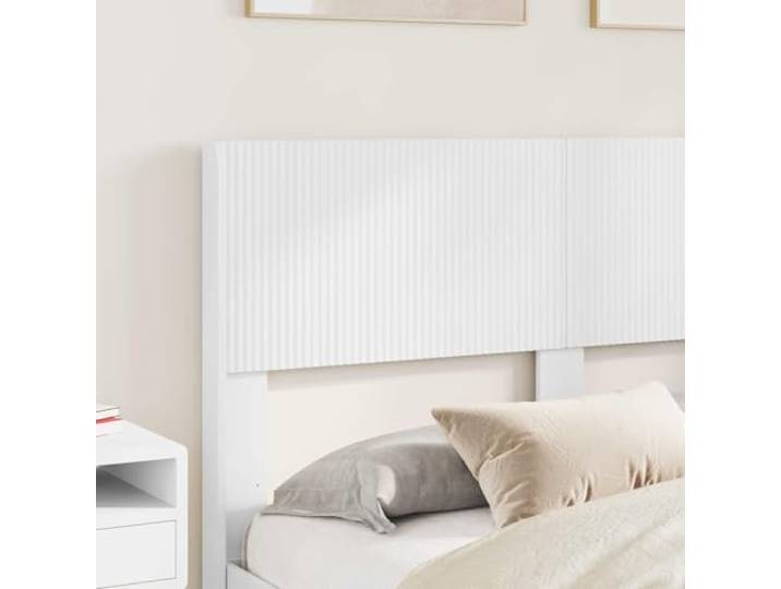 SKTQYQO Bett mit Stauraum und Kopfteil weiß Technisches Holz, integrierte Regale, Lattenrost, modernes Design