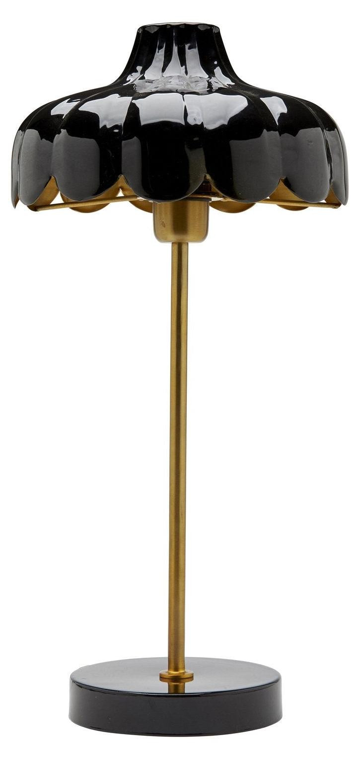 PR Home Wells tafellamp met gouden binnenkant, Zwart, Hoogte: 50 cm, Breedte: 24 cm
