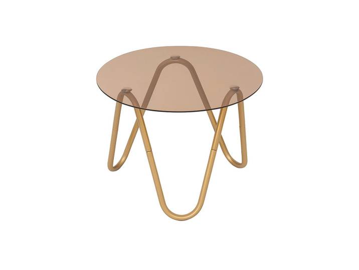 Leitmotiv Beistelltisch Ventana, Mokka, Metall, rund, Rundrohr, 50x35x50 cm, Wohnzimmer, Wohnzimmertische, Beistelltische, Beistelltische Metall