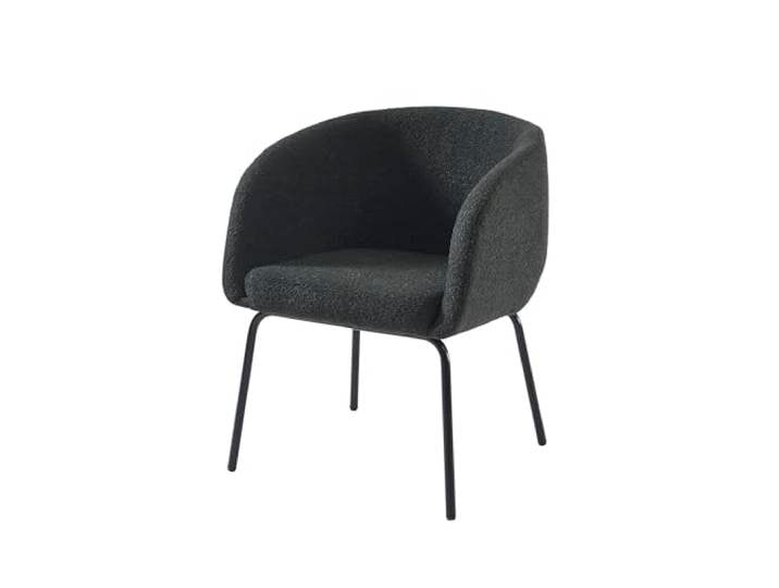 Belem Sessel Bouclette anthrazit mit Metallgestell schwarz