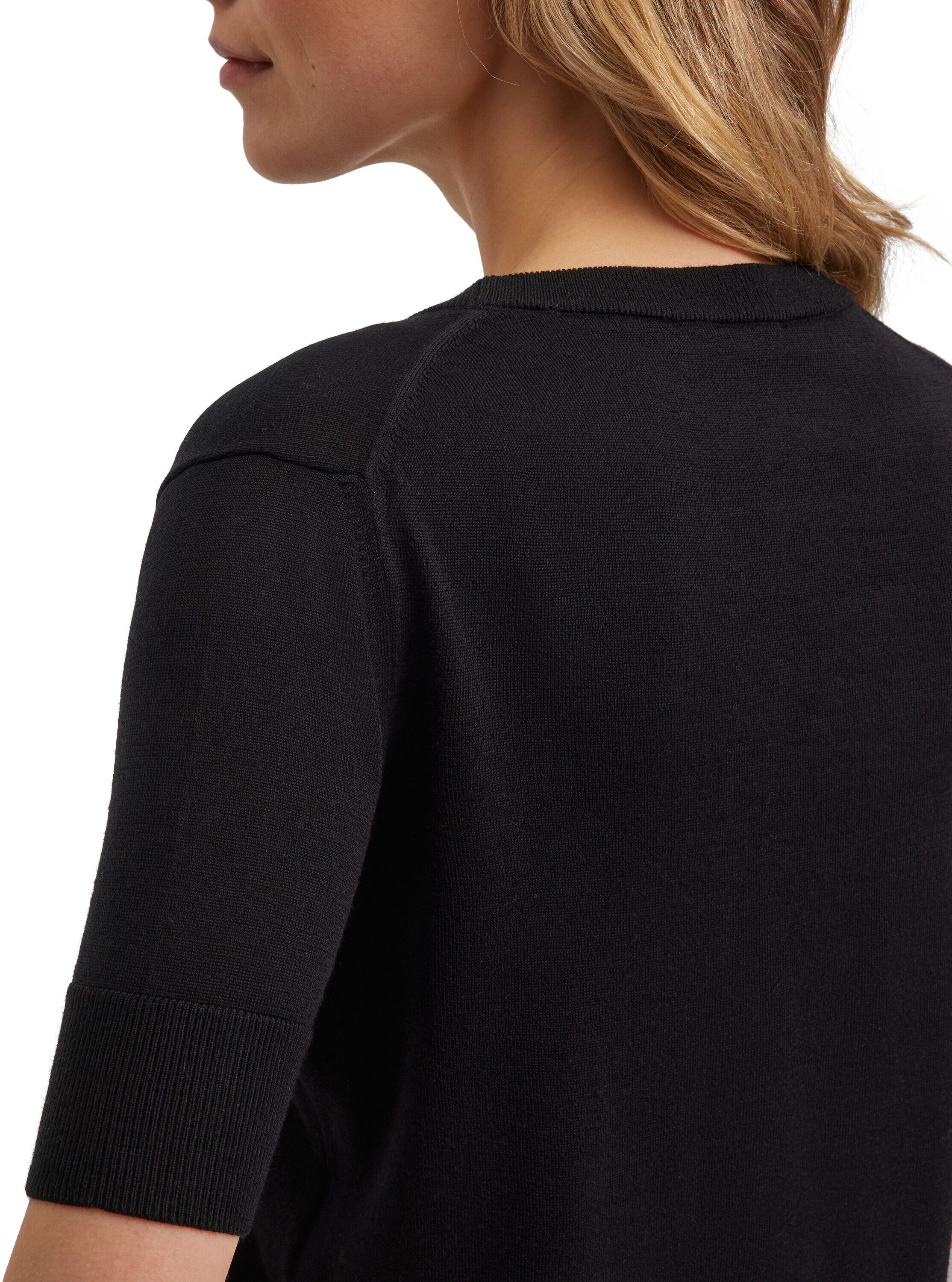 Strickpullover FALKE "Pure Merino Wool", Damen, Gr. S, schwarz (3000), Pullover Strickpullover