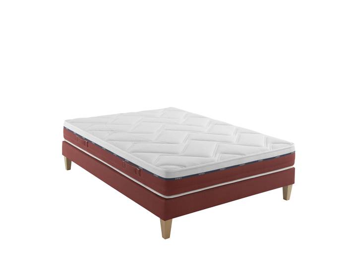 Ensemble matelas 100% latex, sommier et pieds Crépuscule 600 - SOMEO 140x190
