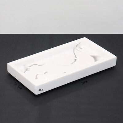 Uplift Picks LuxeStone Marble Resin Storage Tray Rectangular Vanity Organizer d