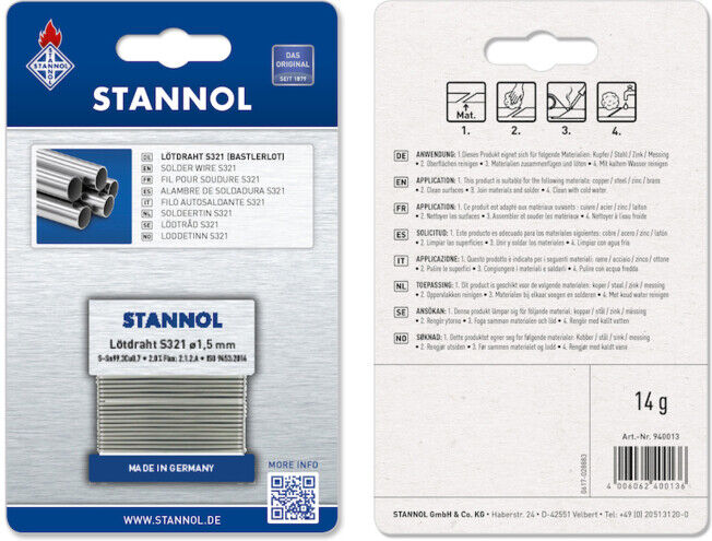 STANNOL Fil à souder pour bricolage n° 940013 SB 1 m (940013)