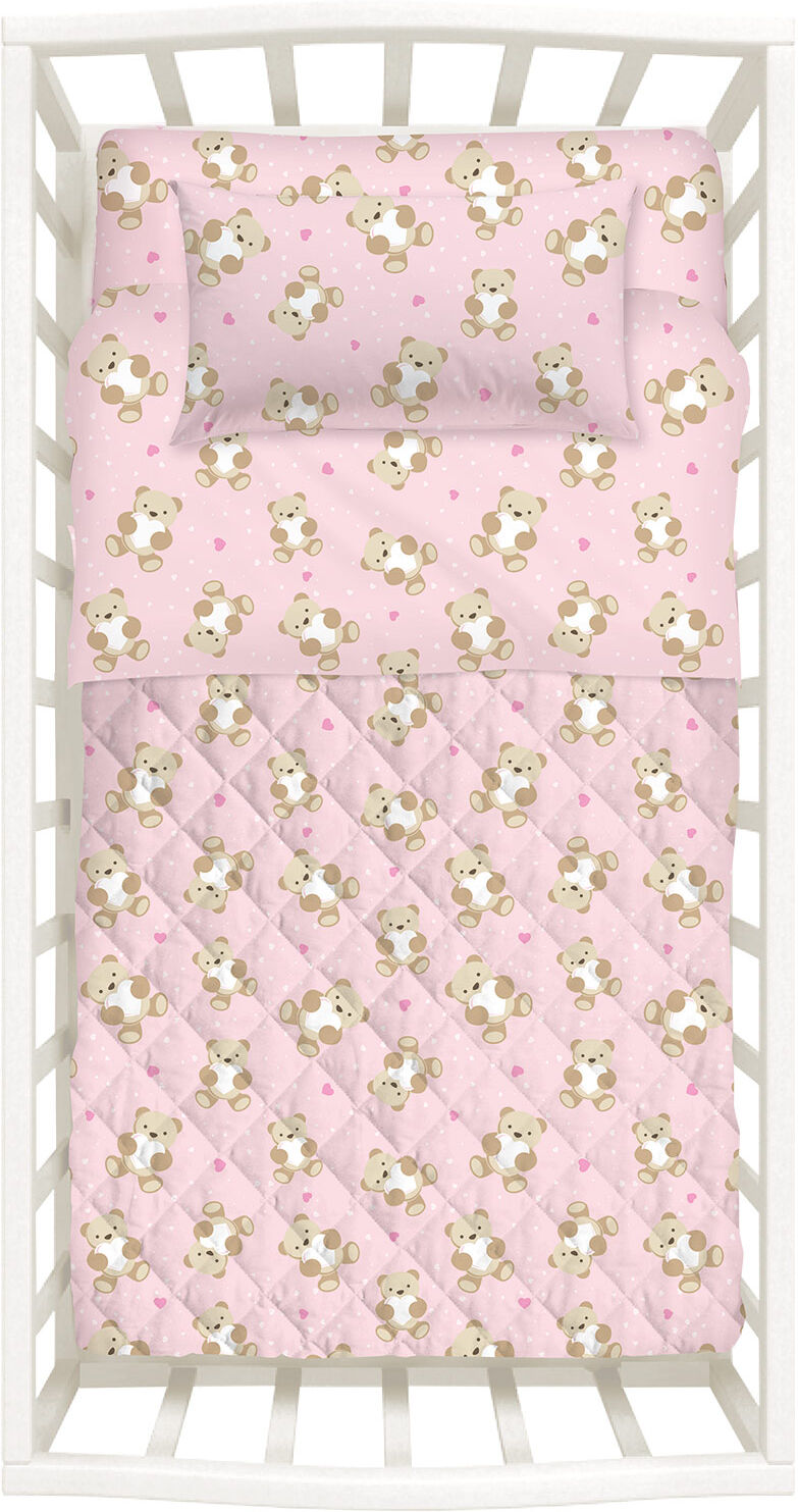 Copriletto Trapuntato in Cotone Orsacchiotti Baby Caleffi Kids Non specificato Rosa Caleffi