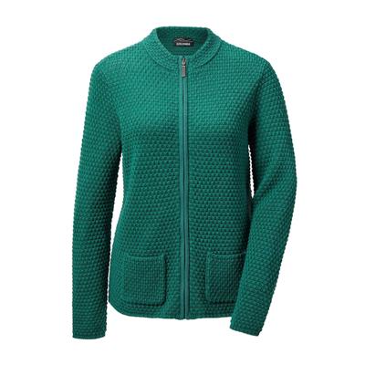 Strickpullover GOLDNER "Elegante Wolljacke mit Noppenstruktur", Damen, Gr. 38, grün (dunkelgrün), Obermaterial: 70% Polyacryl PAN. 30% Schurwolle WV., Rippe, Pullover Strickpullover, 3D-Effekt-Struktur