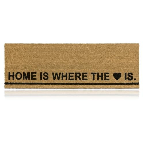 Relaxdays Deurmat Langwerpig, Kokos en PVC, Beige/Bruin, B/D: 40 x 120 cm