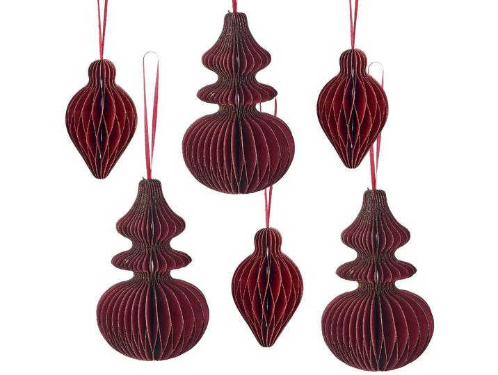 Dekohänger hochwertige Papeterie mit goldfb.Glitzerdetails, Magnetverschluss , rot (dunkelrot), H:15cm Ø:9cm, Papier, LEGER HOME BY LENA GERCKE, Dekohänger, Dekohänger, Dekohänger Ornament im trendigen Design