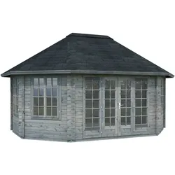 Palmako Pavillon Hanna 20,3 m2 - 44 mm Grau tauchimprägniert