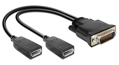 Delock DMS-59 / DisplayPort Anschlusskabel DSM-59 Stecker, DisplayPort Buchse 0.25m Schwarz 65354 DisplayPort-Kabel
