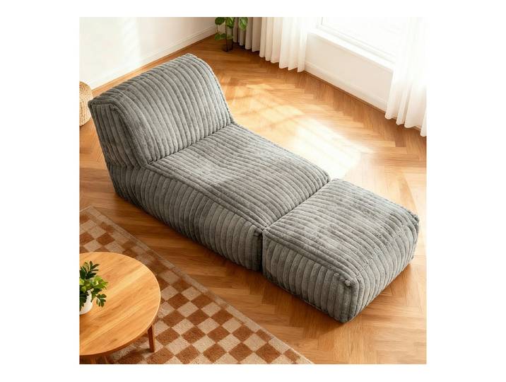 REDOM Sofa Einzelsofa, Modulares Bodensofa mit Chaise Longue, wandelbares Relax- und Schlafsofa