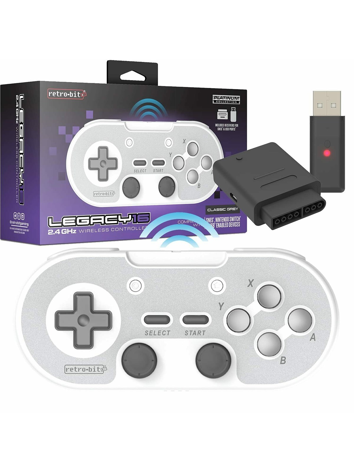 Retro-Bit Legacy 16 Wireless - Grey - Wireless Controller - Android