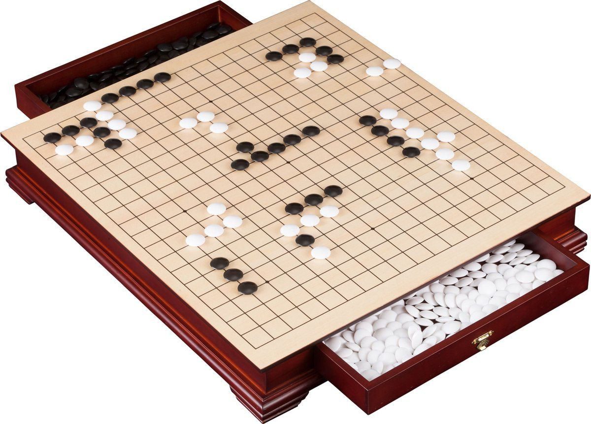 Philos Go & Go Bang Speeltafel van Hout met Urea stenen 21 mm - B: 50 cm, D: 44 cm, H: 8 cm