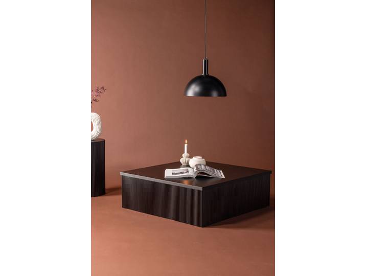 Couchtisch VENTURE HOME Lenox, quadratischer Lounge-Couchtisch, 90 × 90 cm , schwarz (schwarz, schwarz, schwarz), B:90cm H:30cm T:90cm, Tische, Couchtisch, Sofatisch, MDF, quadratisch, niedrig, geräumig, einladend