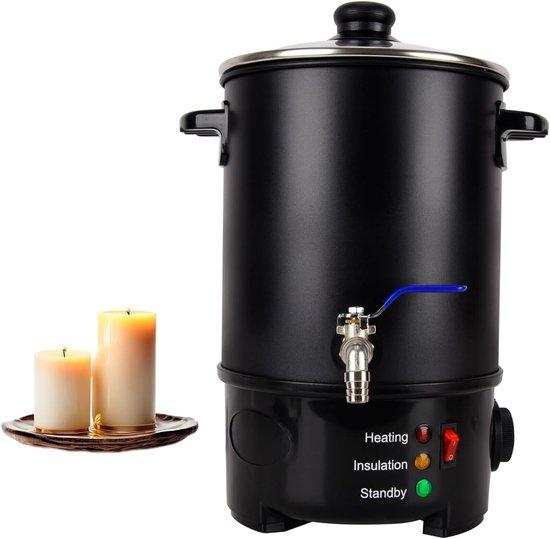Wachs-Schmelzgerät - Edelstahl - 6 Liter - Elektrisches Kerzenherstellungsset mit Temperaturregelung - Für die selbstständige Herstellung von Kerzen