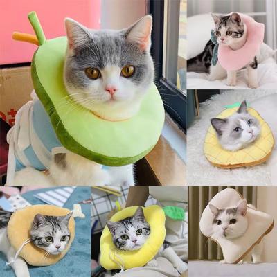 Inspired Finds ComfortGuard Toast & Avocado Soft Cotton E Collar Adjustable Wound Protection Shield For Dogs & Cats j s(1.5kg 3kg)