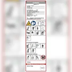 Grundplakette, Teleskopleitern, Folie, 225 x 65 mm - gem. EN 131 - 65x225 mm Folie selbstklebend