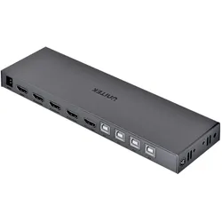Unitek KVM SWITCH 4K HDMI 2.0 4 IN 1 OUT + USB, KVM Switch, Grau